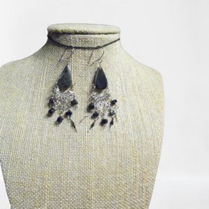 Black Onyx Semiprecious Stone Earrings